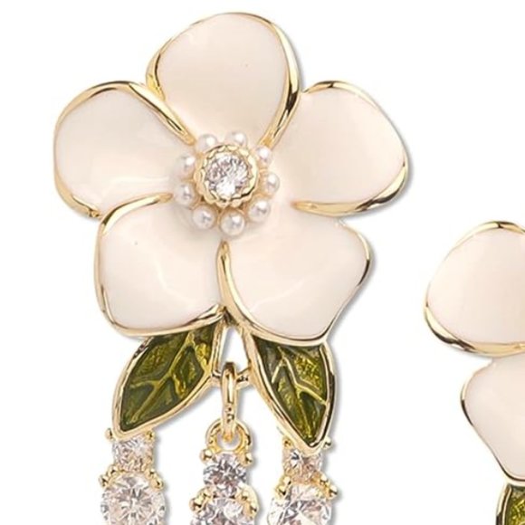 New! Anthro Fab Floral Tap Earrings - Picture 2 of 7